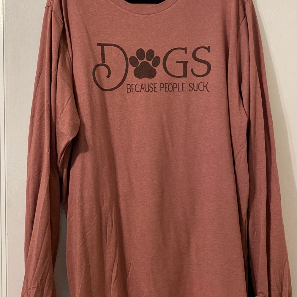 Dog Lover's Long Sleeve Shirt - Burgundy Heather (new without tags)